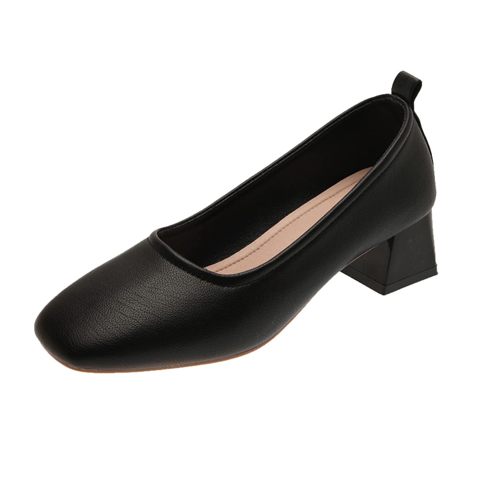 Women's Slip On Pump Shoes - Comfortable Closed Toe Office Work Shoes with Chunky Low Heel for Professional Women | Perfect for Business Casual, Office Wear & Daily Commute