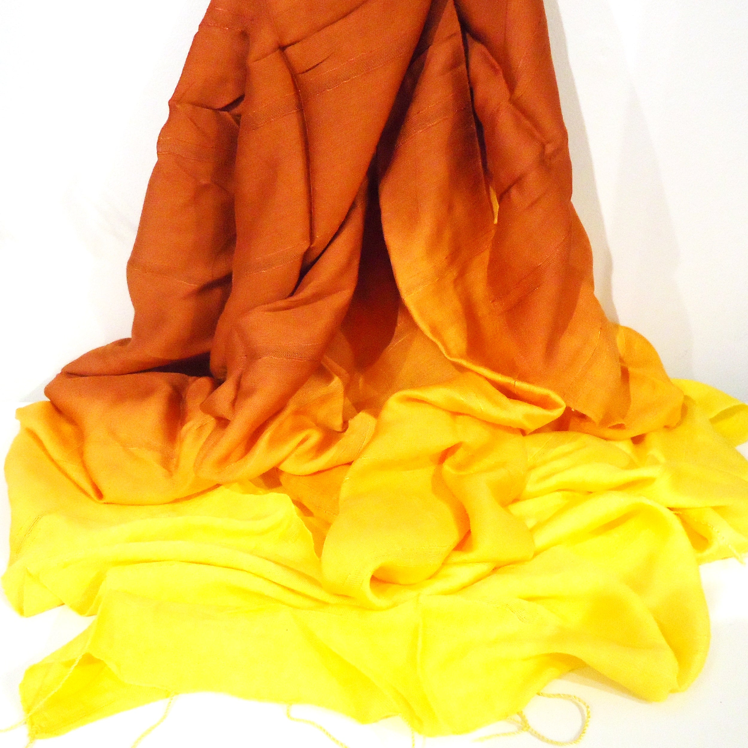 Ombre Scarf for Women - Soft Yellow to Orange Gradient Fashion Shawl - Perfect for Fall Outfits, Winter Accessories & Travel Essentials