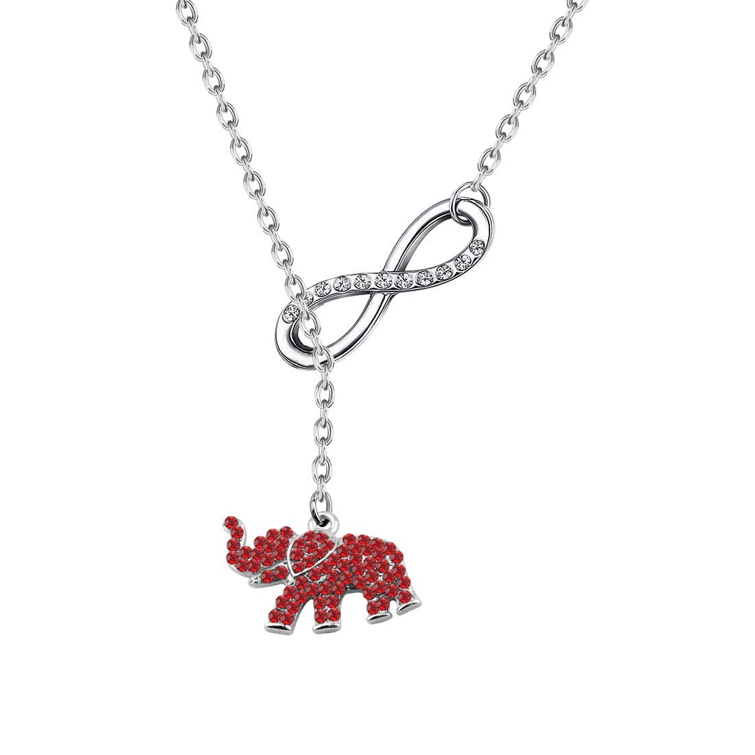 CHOORO Red Elephant Charm Necklace - Greek Sorority Jewelry Gift for Sisters, Friendship & Special Occasions | Perfect for Sorority Events, Graduation Gifts & Meaningful Keepsakes