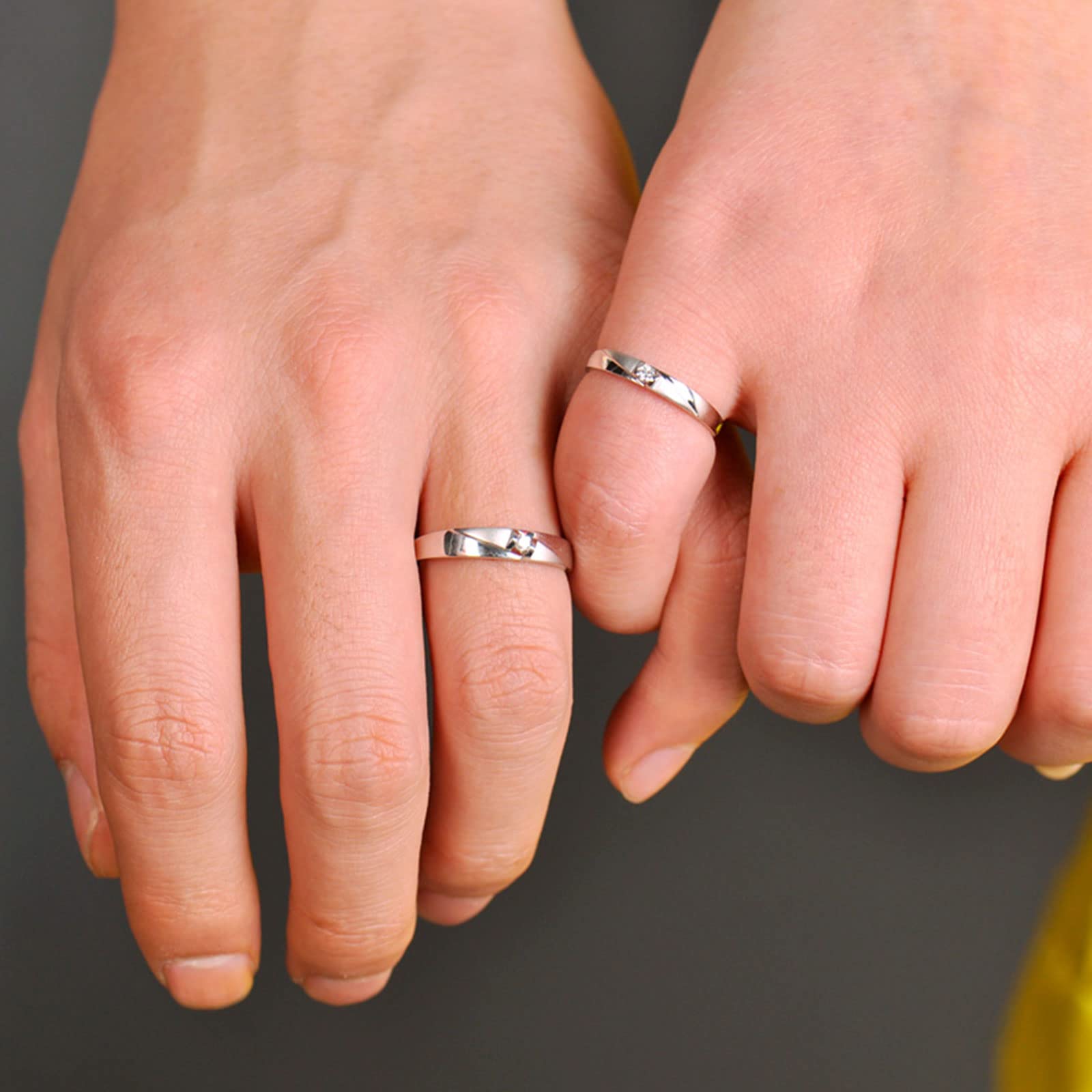 Diamond Matching Couples Rings for Him and Her - Sterling Silver/10K/14K/18K Wedding Promise Rings with Free Engraving | Perfect for Anniversaries, Engagements & Romantic Gifts