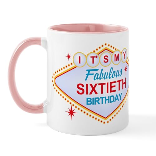 White/Pink Inside - Las Vegas Birthday 60 Mug