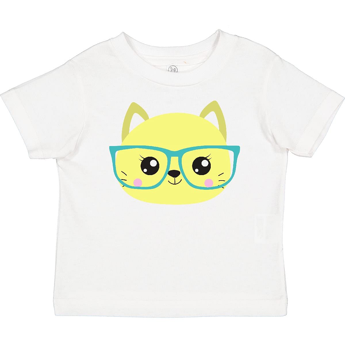 Inktastic Hipster Cat with Glasses - Cute Kitten Graphic Baby T-Shirt for Boys & Girls | Fun Casual Wear for Playdates & Family Outings