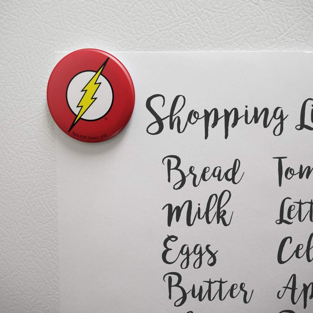 Lightning Bolt Refrigerator Magnet - The Flash Logo Decorative Fridge Locker Button - Perfect for Superhero Fans, Kitchen Decor & Office Organization