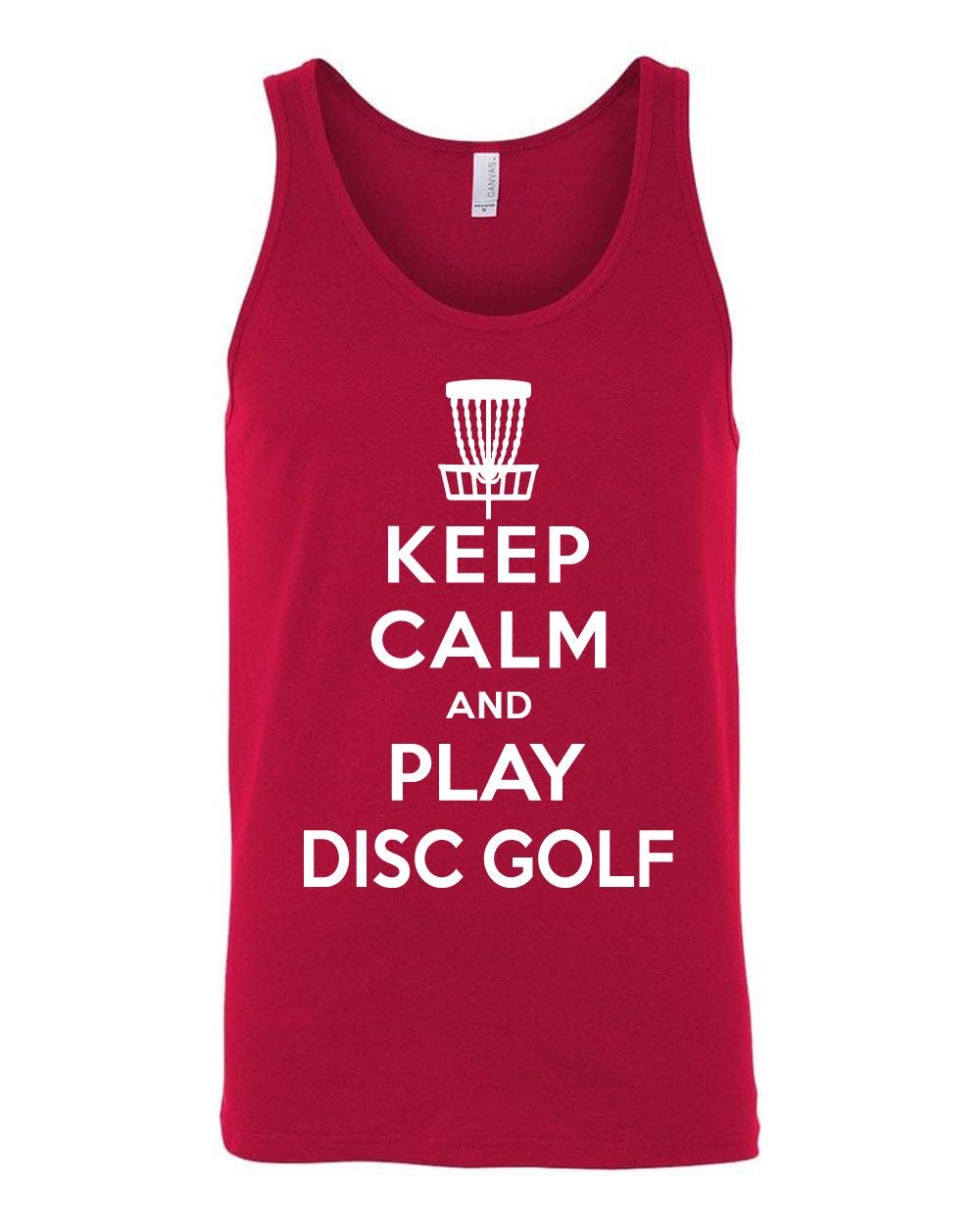 Absurd Ink Disc Golf Tank Top for Men & Women - Keep Calm and Play Disc Golf - Breathable Athletic Shirt for Outdoor Sports & Casual Wear