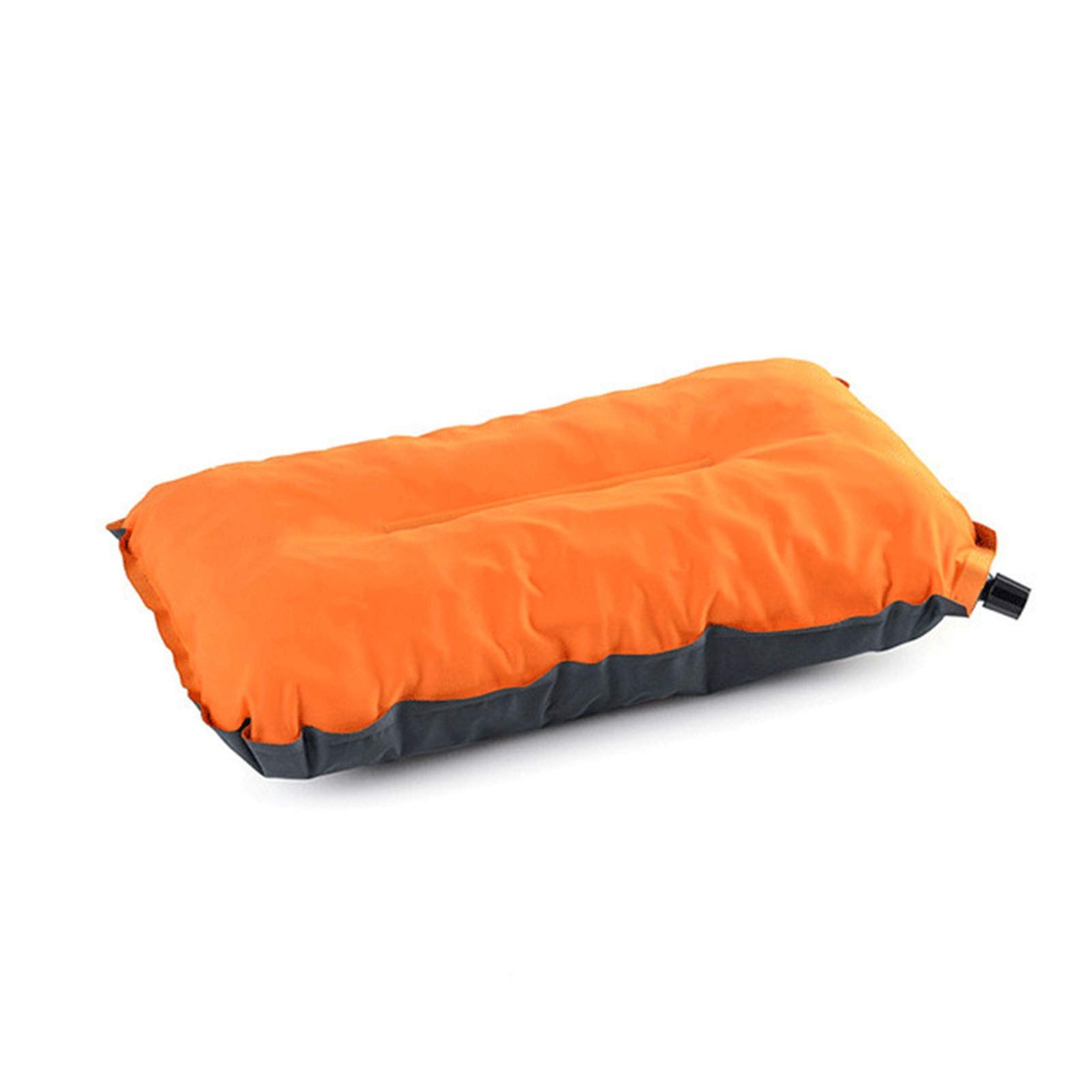 Inflatable Travel Pillow for Camping, Hiking & Office - Automatic Compressed Portable Air Pillow with Non-Slip Design - Orange (Perfect for Backpacking, Road Trips & Long Flights)