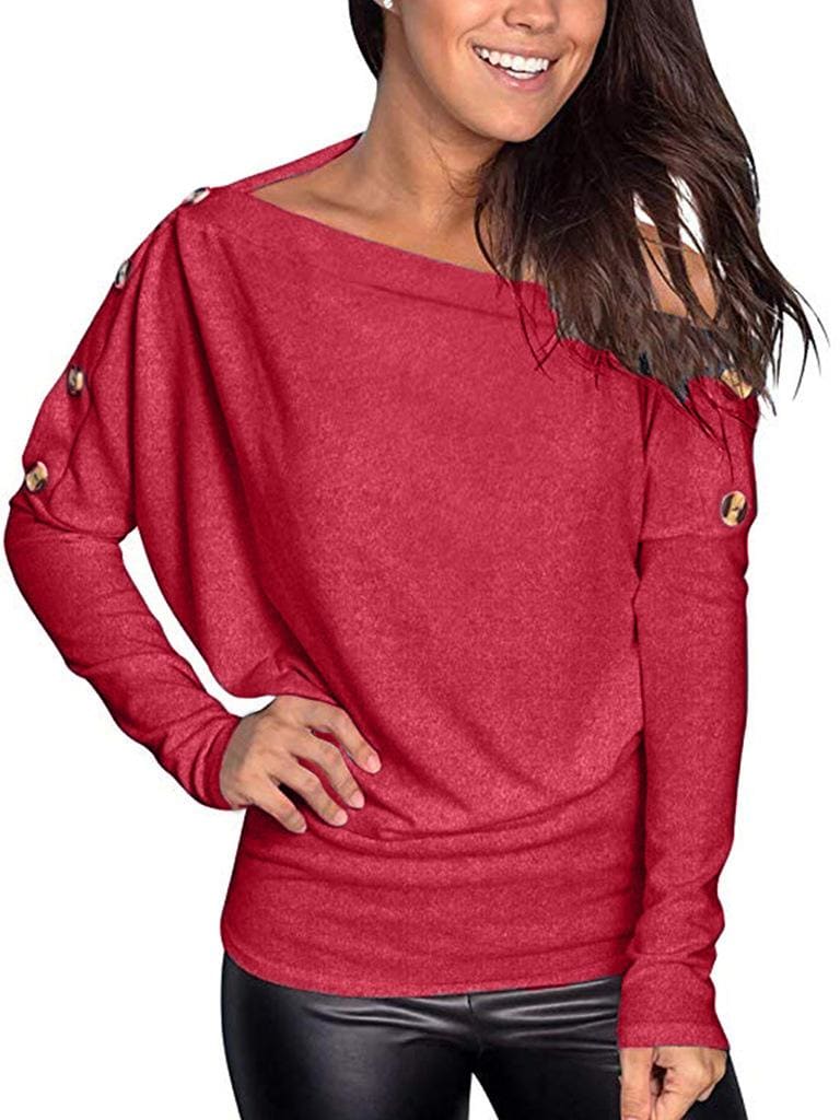 Lovevop Women's Casual Fall Plain Solid Comfortable Long Sleeve T-Shirt - Soft Cotton Basic Tee for Everyday Wear, Layering & Outfit Styling