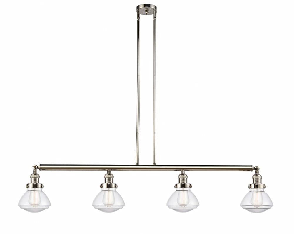 214-PN-G322 Olean 3 Light Island Pendant Lighting Fixture in Polished Nickel - Perfect for Kitchen Island, Dining Room or Bar Counter Lighting