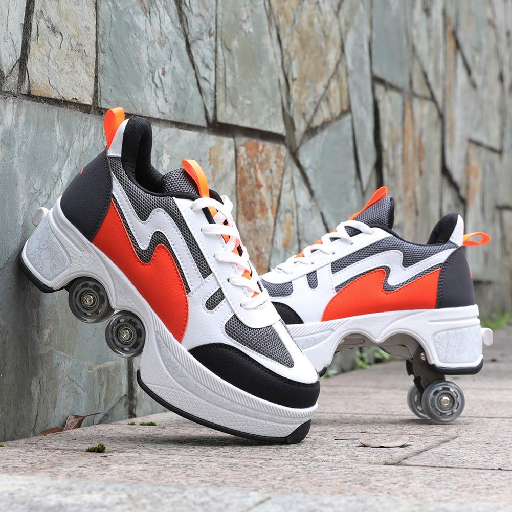 UYBAG Adjustable Ice Skates & Roller Skates Combo - Multifunctional Sports Shoes for Quad Skating, Outdoor Sports & Skateboarding - Perfect for Adults & Kids - Great for Summer Fun, Park Rides & Family Activities