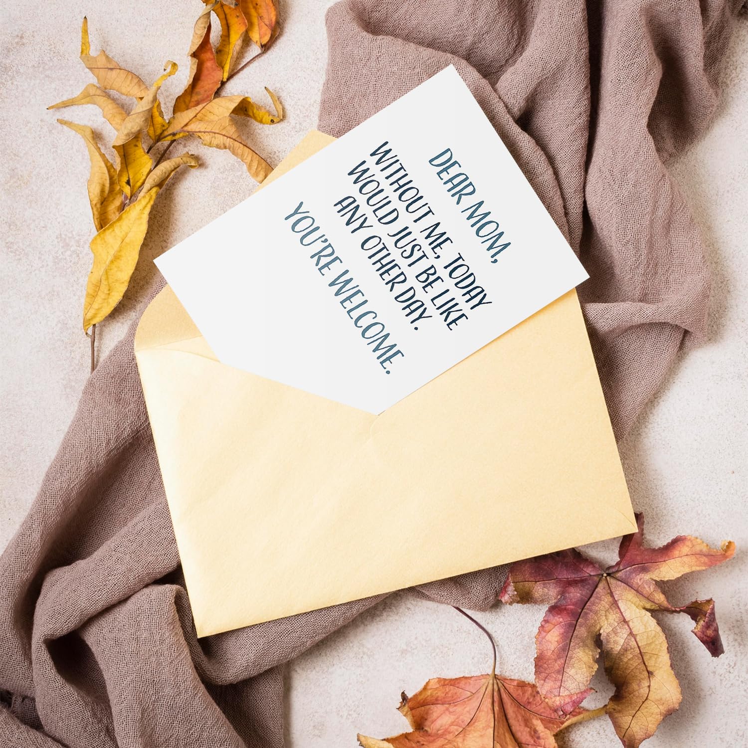Funny Mothers Day Card - Single 4.25 X 5.5 Greeting Card with Envelope, Blank Inside, Humorous Message for Mom, Perfect for Mother's Day Gifts, Office, Home, or Party Celebrations