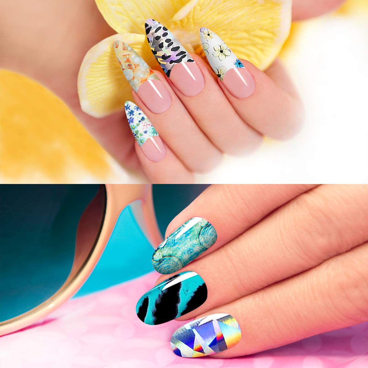 Duufin 200 Sheets Nail Transfer Stickers - DIY Nail Art Decals for Manicure & Pedicure | Perfect for Home Salon, Party Nails & Gift Giving