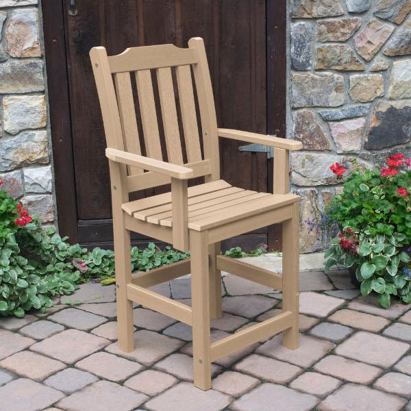 Lehigh Counter Height Outdoor Armchair - Patio Bar Stool with Weather-Resistant Design for Backyard, Deck, and Poolside Use