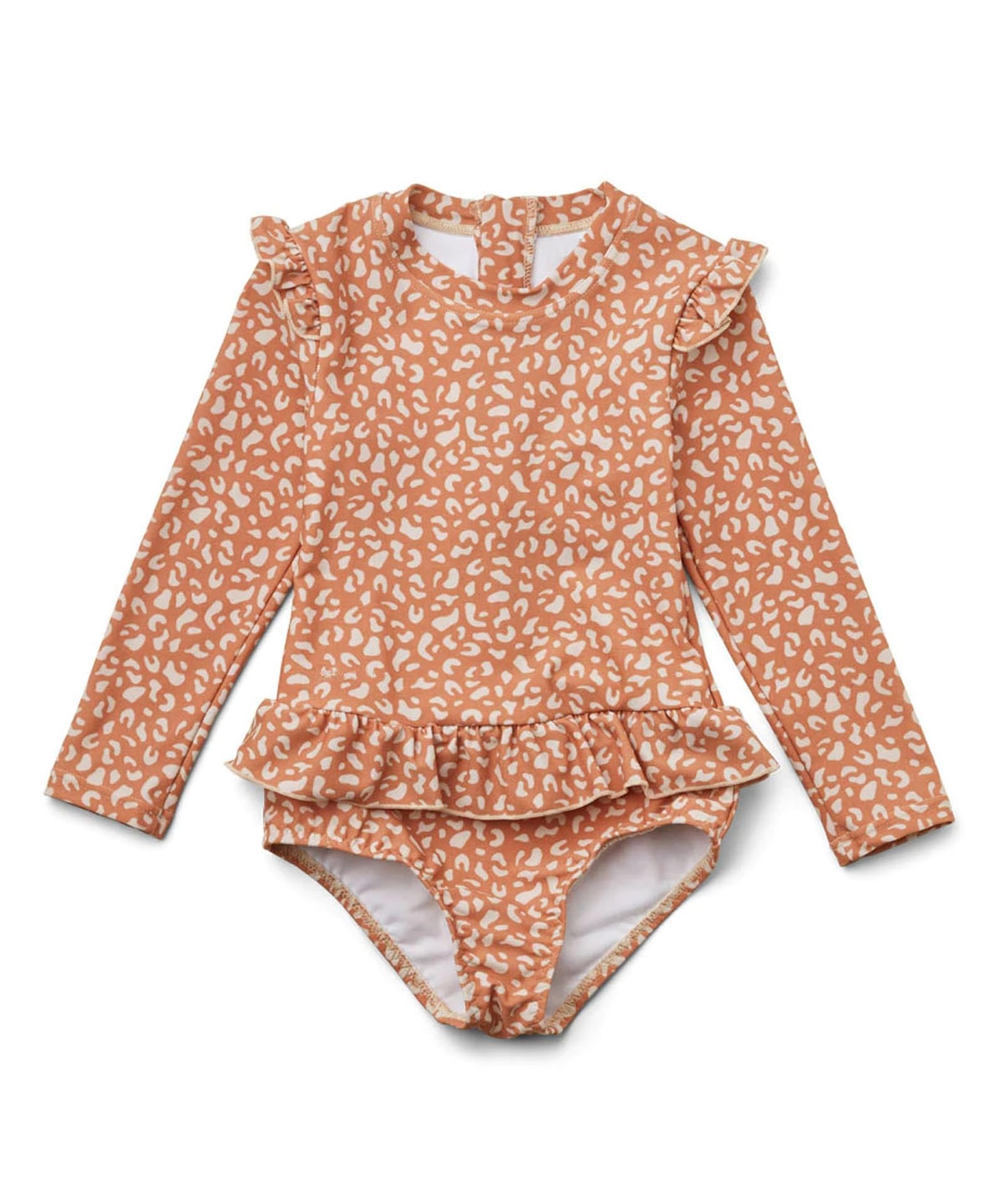 Girls Long Sleeve One Piece Swimsuit - UPF 50+ Rash Guard Bathing Suit with Ruffle Butt Cover - Perfect for Beach, Pool & Water Sports