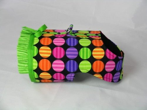 Black Dog Harness with Bubbles Design - Durable & Stylish for Walking, Training & Outdoor Adventures