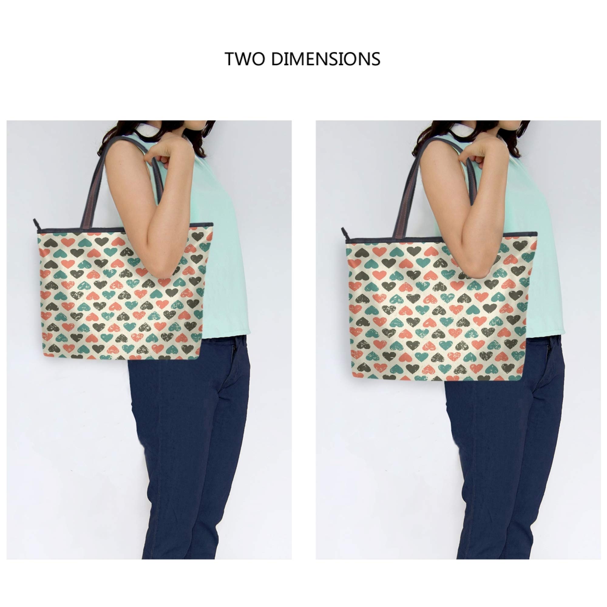Valentine's Day Tote Bag for Women - Cute Heart Print Shoulder Bag - Perfect Gift for Girlfriend, Wife, Daughter - Ideal for Shopping, Beach & Date Night