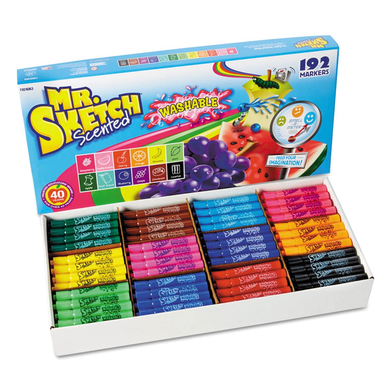 Mr. Sketch Scented Washable Markers Set of 192 - Narrow, Medium & Broad Chisel Tips - Assorted Colors & Fragrances for Kids Art Projects, Classroom Activities & Creative Coloring