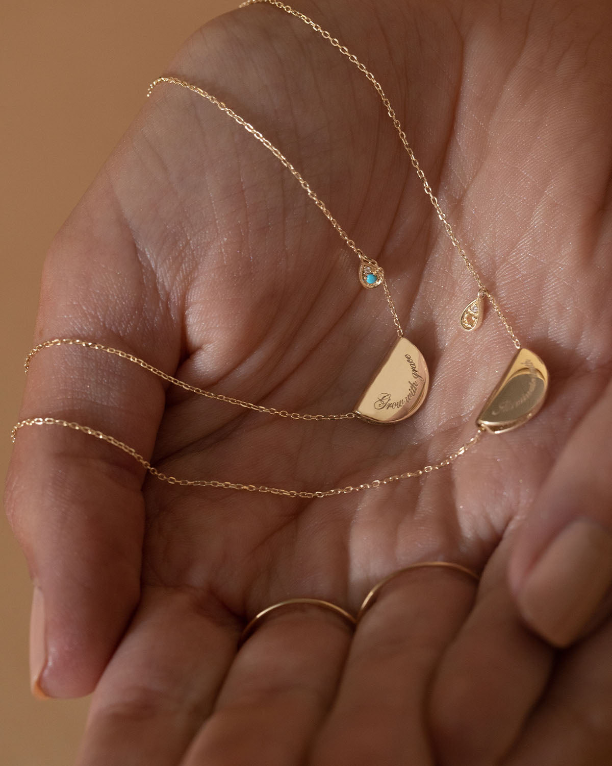 14K Solid Gold Lotus Birthstone Diamond Necklace - December Turquoise Gemstone Jewelry for Women, Gift for Her, Birthday, Anniversary, Christmas | Elegant & Dainty Pendant for Everyday Wear or Special Occasions