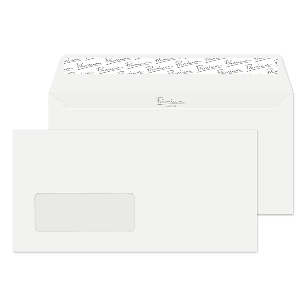 Premium 120 GSM Business DL 110x220mm Peel & Seal Window Envelopes (35884) - High White Wove - Pack of 500 for Mailing Invoices, Statements & Business Correspondence