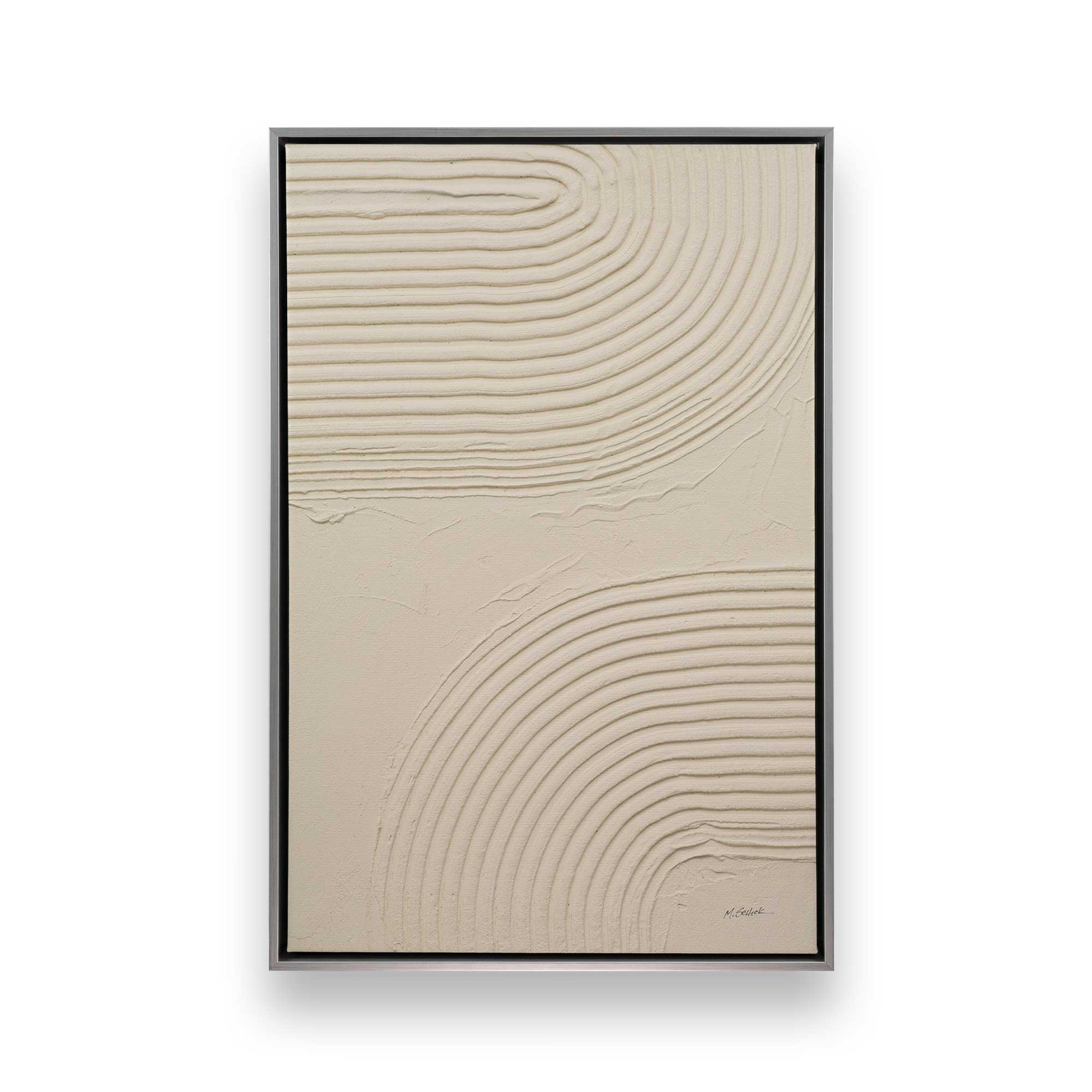 Beige Abstract Canvas Wall Art - Set of 2 Modern Home Decor Prints for Living Room, Bedroom & Office | Echoed Curves Artwork