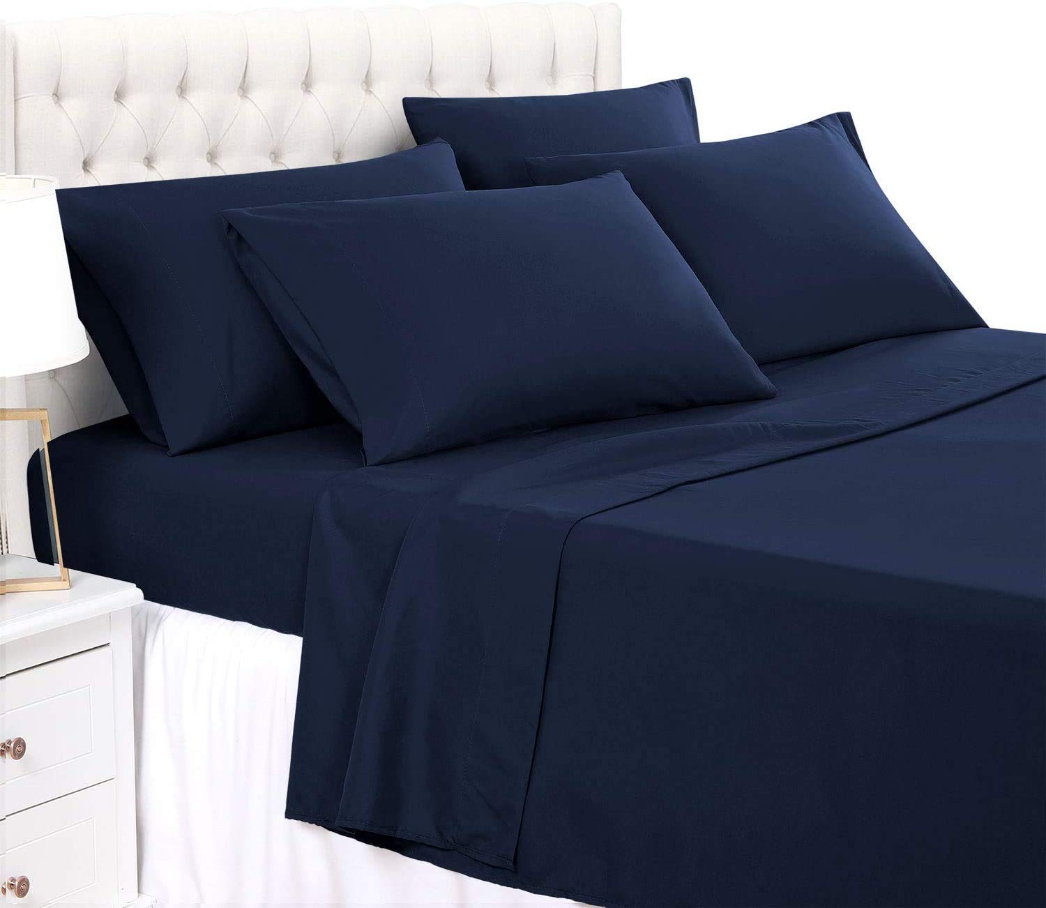 Premium 600 Thread Count 100% Long Staple Cotton Sheet Set - 4 Piece Twin XL Bedding with Deep Pockets (Fits Mattress Up to 14