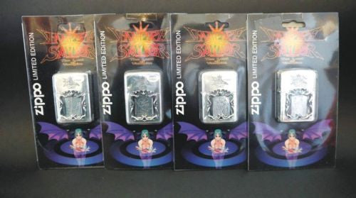 1998 Capcom Darkstalkers Vampire Savior Zippo Lighter - Morrigan, Lilith & Demitri Collectible for Gamers | Perfect for Cosplay, Gaming Conventions & Anime Collections