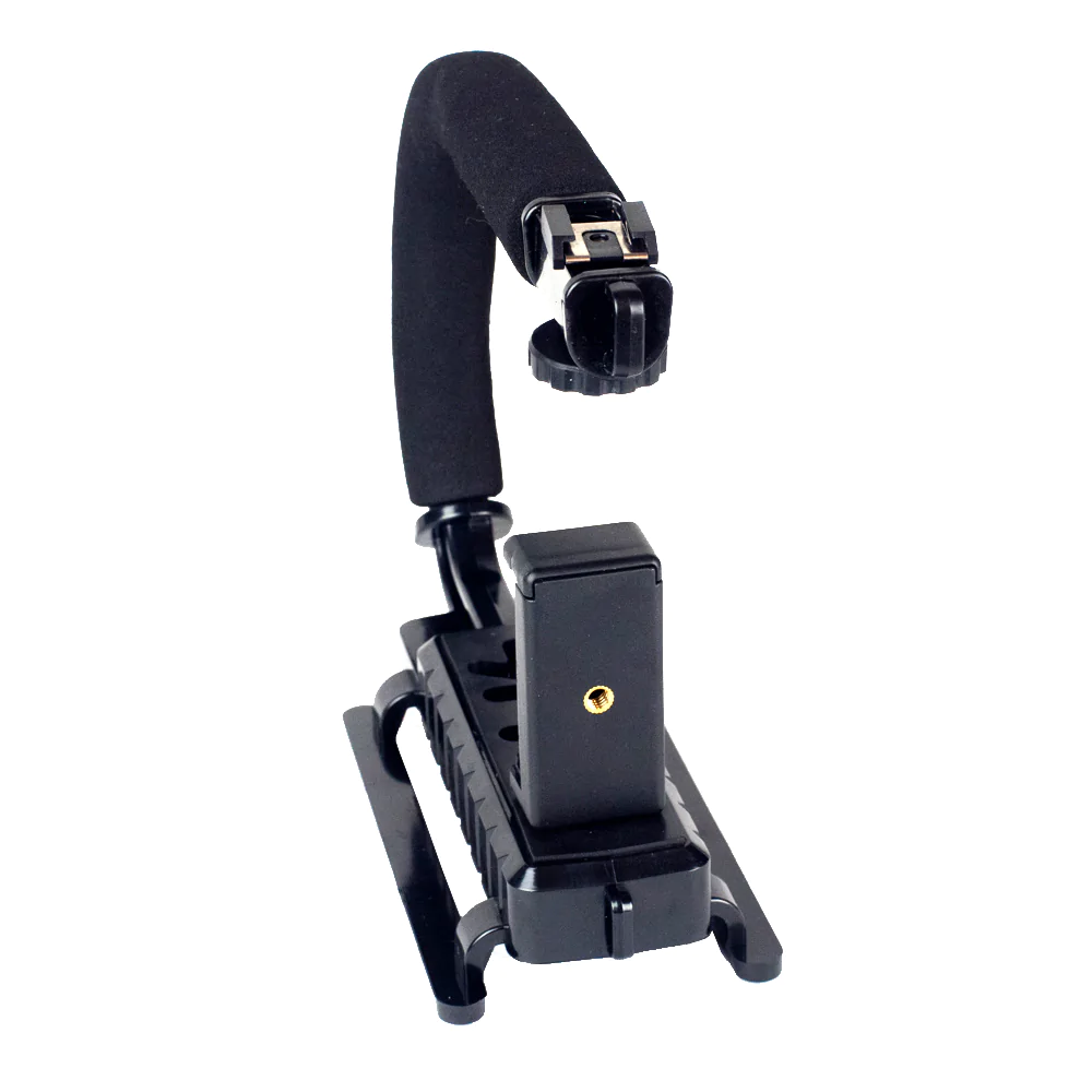 Professional Camera Handle with Phone Clip - Stable Grip for Vlogging, Live Streaming & Content Creation - Perfect for YouTube, TikTok & Social Media