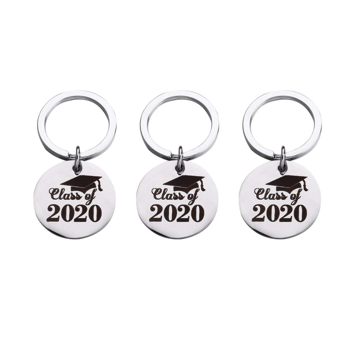 3pcs Graduation Keychains for Class of 2020 - Inspirational Key Rings for Graduates - Perfect for Commencement Gifts and Keepsakes