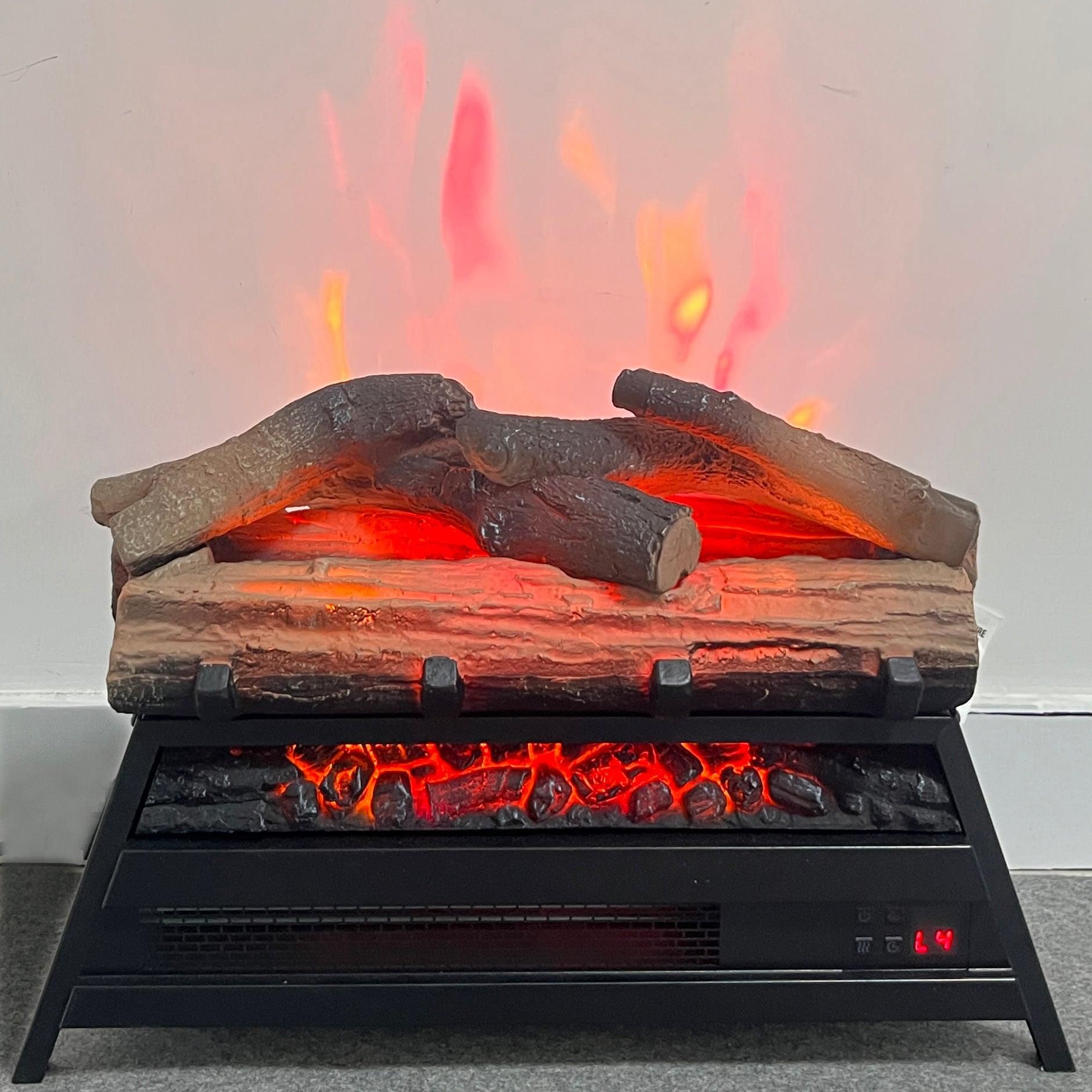 23 Inch Electric Fireplace with 3D Log Set - Infrared Fireplace Heater for Indoor Use - Perfect for Living Rooms, Bedrooms & Offices