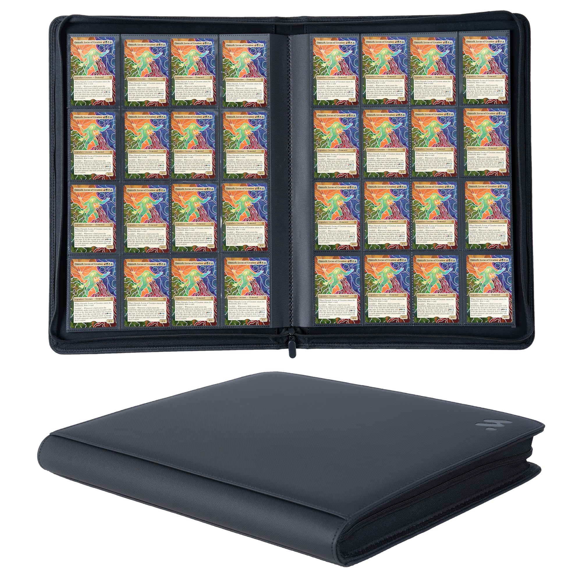 Premium 1000+ Pocket Trading Card Binder - 16 Side Loading Pockets per Page, Ringless TCG Card Album for Pokemon, MTG & Yu-Gi-Oh - Black | Perfect for Collectors, Tournaments & Card Storage