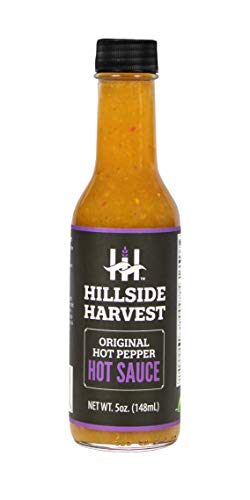 Hillside Harvest Original Hot Pepper Hot Sauce – Gourmet Handcrafted Spicy Citrus Medium to Hot Heat – 5 oz Bottle – Perfect for Tacos, Wings & BBQ – Artisan Hot Sauce Gift Box