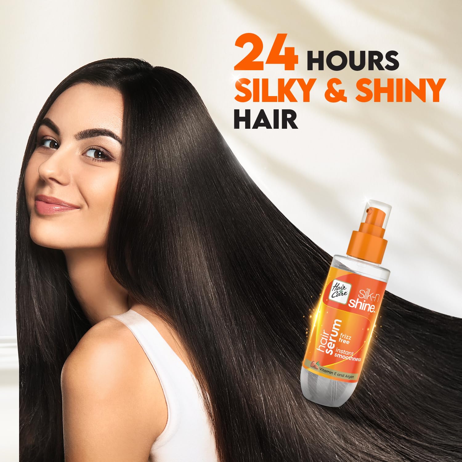 Silk-N Shine Hair Serum with Fruit Vitamins for Frizz Control & Shine - 3.4oz/100ml - Perfect for Daily Hair Care & Styling
