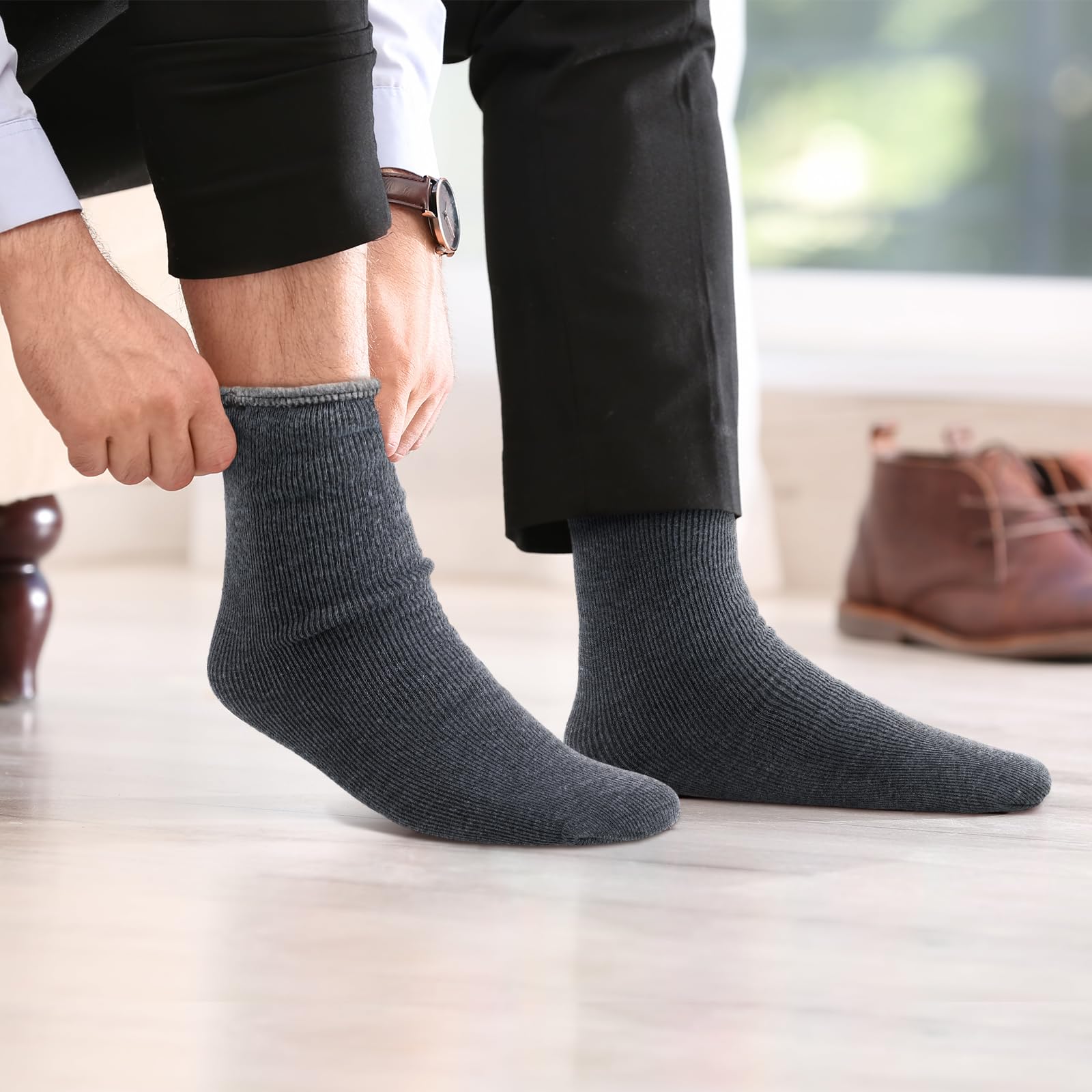 Xuhal 150 Pairs Winter Warm Thermal Socks Bulk Pack - Thick Heated Crew Boot Socks for Women & Men - Cold Weather Hiking, Outdoor Activities & Daily Wear