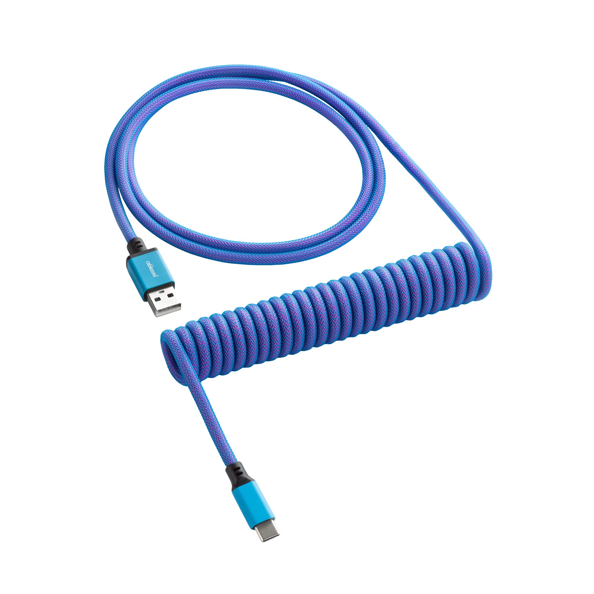 Premium CableMod Classic Coiled Keyboard Cable - Galaxy Blue USB A to USB C (5.9ft/150cm) for Mechanical Keyboards - Perfect for Gaming, Office & Home Workspace Setups
