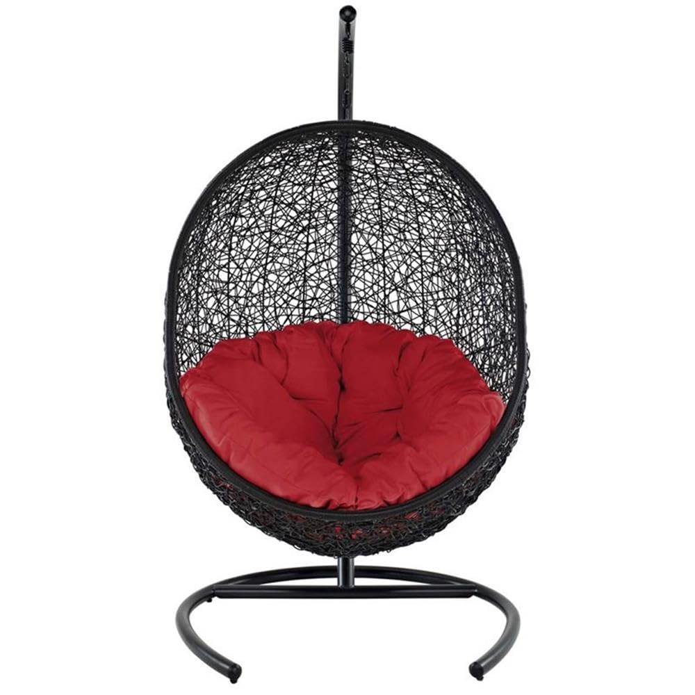 Red Patio Swing Chair for Outdoor Relaxation - Perfect for Garden, Backyard, and Porch Lounging
