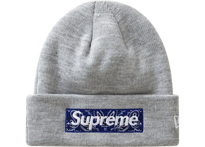 Supreme New Era Box Logo Beanie (FW19) Grey - Warm Winter Hat for Men & Women - Perfect for Skiing, Snowboarding & Cold Weather Fashion