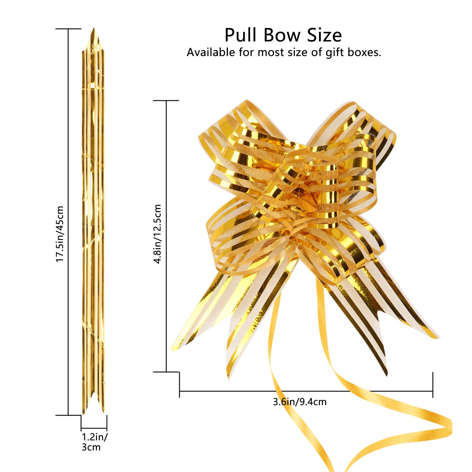 Pull Bow Organza Gift Wrapping Ribbons - 10pcs 3.6