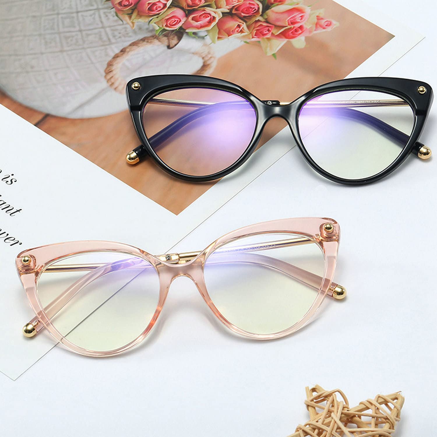 3pcs Blue Light Blocking Glasses for Cat Lovers - Anti Glare Reading & Eye Fatigue Relief for Men & Women - Perfect for Work & Screen Time