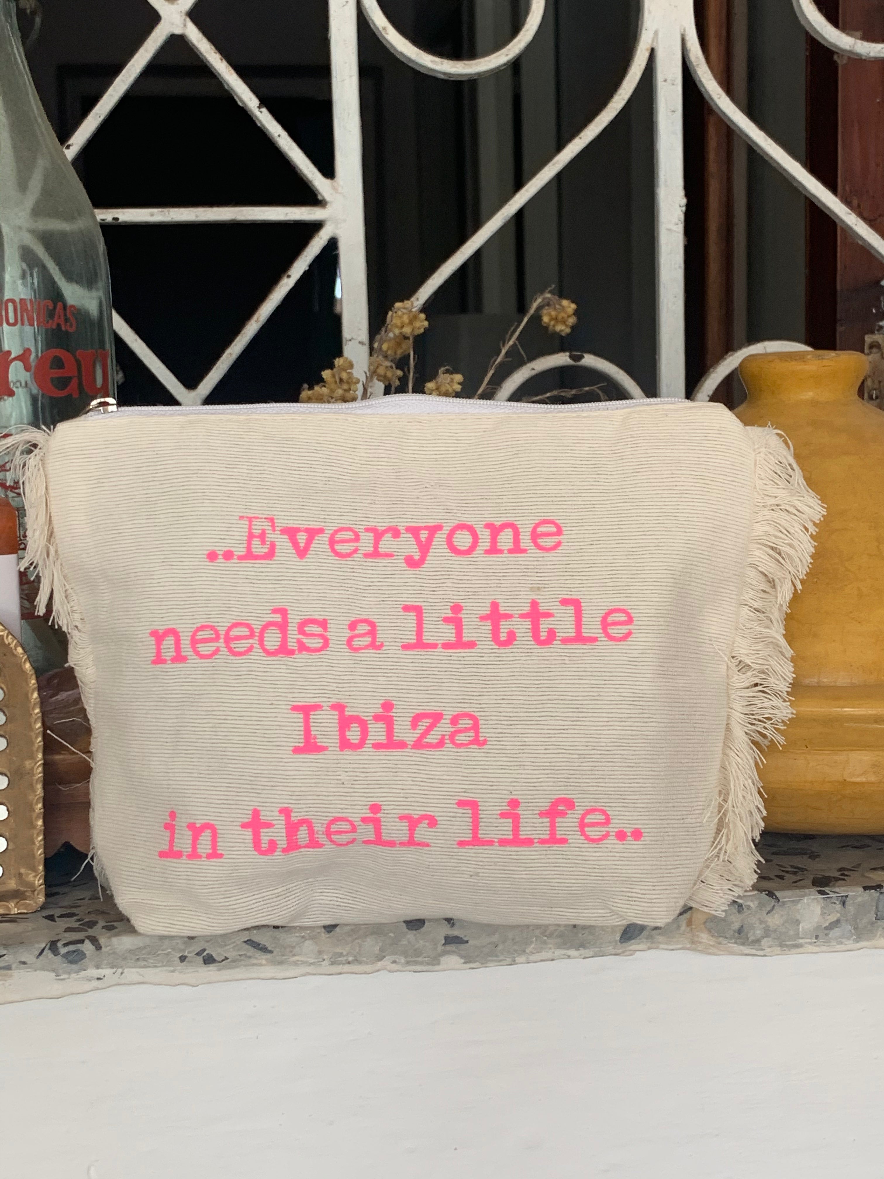 Ibiza-Inspired Cosmetic Bag - Waterproof Makeup Pouch for Travel & Daily Use | Perfect for Beach, Gym & Weekend Getaways