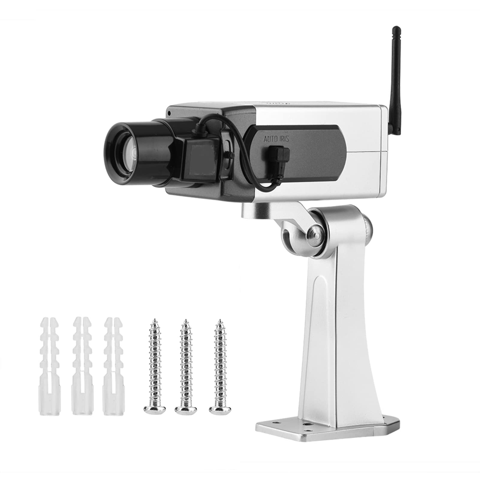 TIKATARER Fake Security Camera with Auto Movement - Bullet Style Dummy Surveillance Camera for Indoor & Outdoor Use - Ideal for Home, Office & Retail Security Deterrent