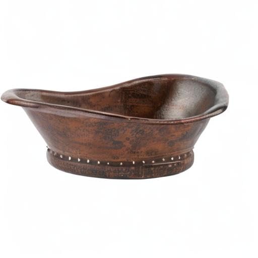 Premier Copper Products VBT20DB 20-Inch Hammered Copper Bathtub Vessel Sink in Oil Rubbed Bronze - Perfect for Luxury Bathrooms, Spa Retreats & Modern Farmhouse Decor