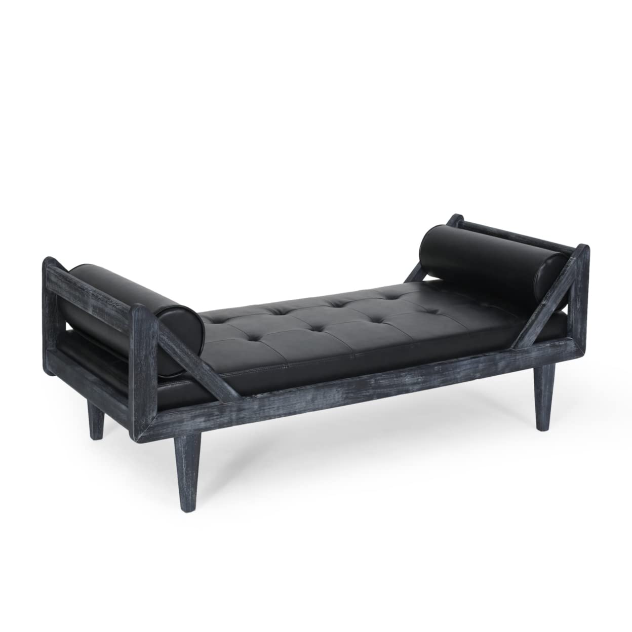 Christopher Knight Home Zentner Chaise Lounge - Midnight Gray Outdoor Patio Furniture for Relaxing by the Pool or Garden