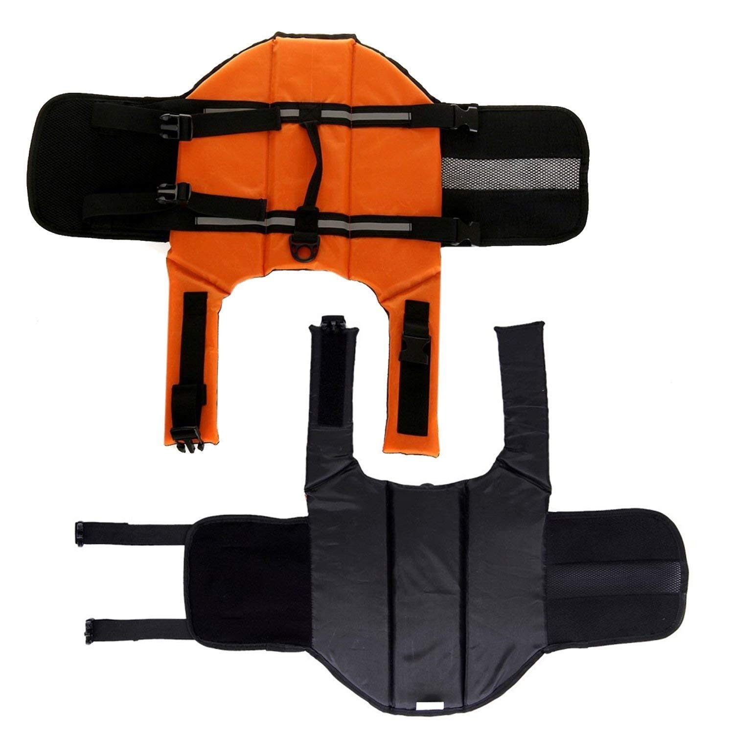 GabeFish Dog Life Jacket - Safety Vest with Reflective Strip & Collar Harness for Small Dogs (Orange, X-Small) - Perfect for Swimming, Boating & Water Activities