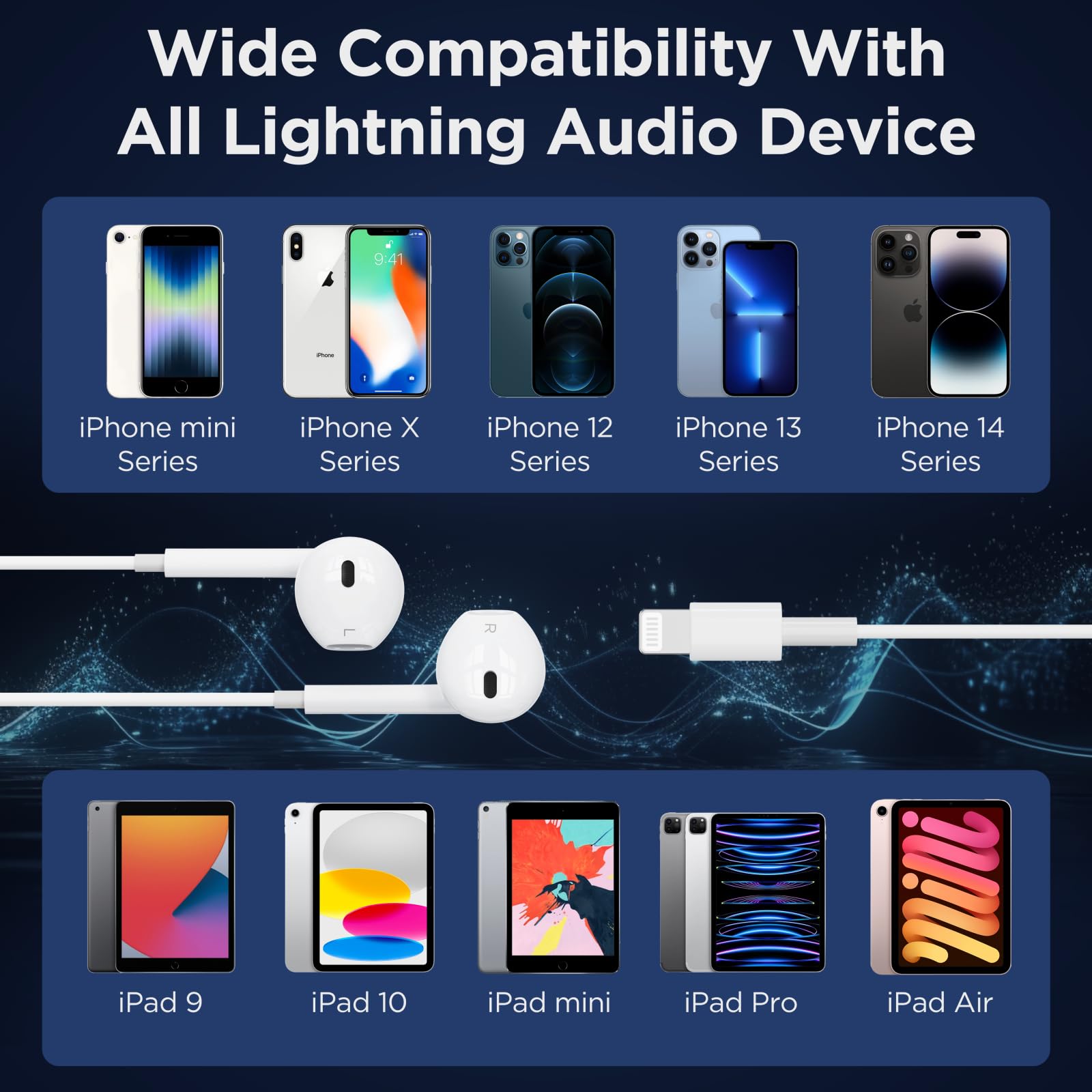2 Pack Wired Earbuds with Microphone for iPhone - Noise Cancelling Headphones with Volume Control, Compatible with iPhone 14/13/12/11/XR/XS/X/8/7 & All iOS Devices - Perfect for Gym, Commuting & Work Calls