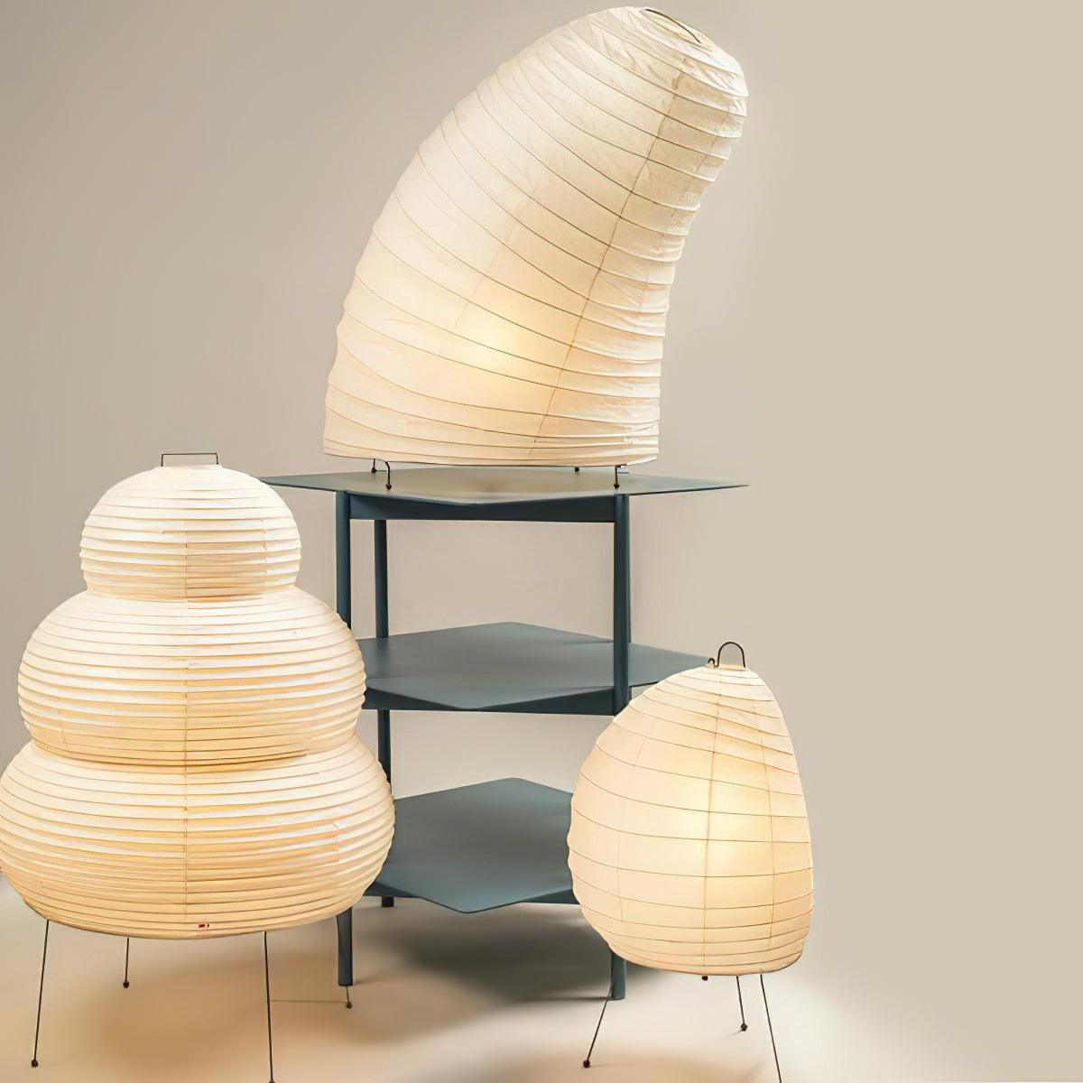 Japanese Akari Paper Table Lamp - Handmade Shoji Style Lighting for Bedroom, Living Room & Office - Warm Ambient Light for Relaxation & Decor