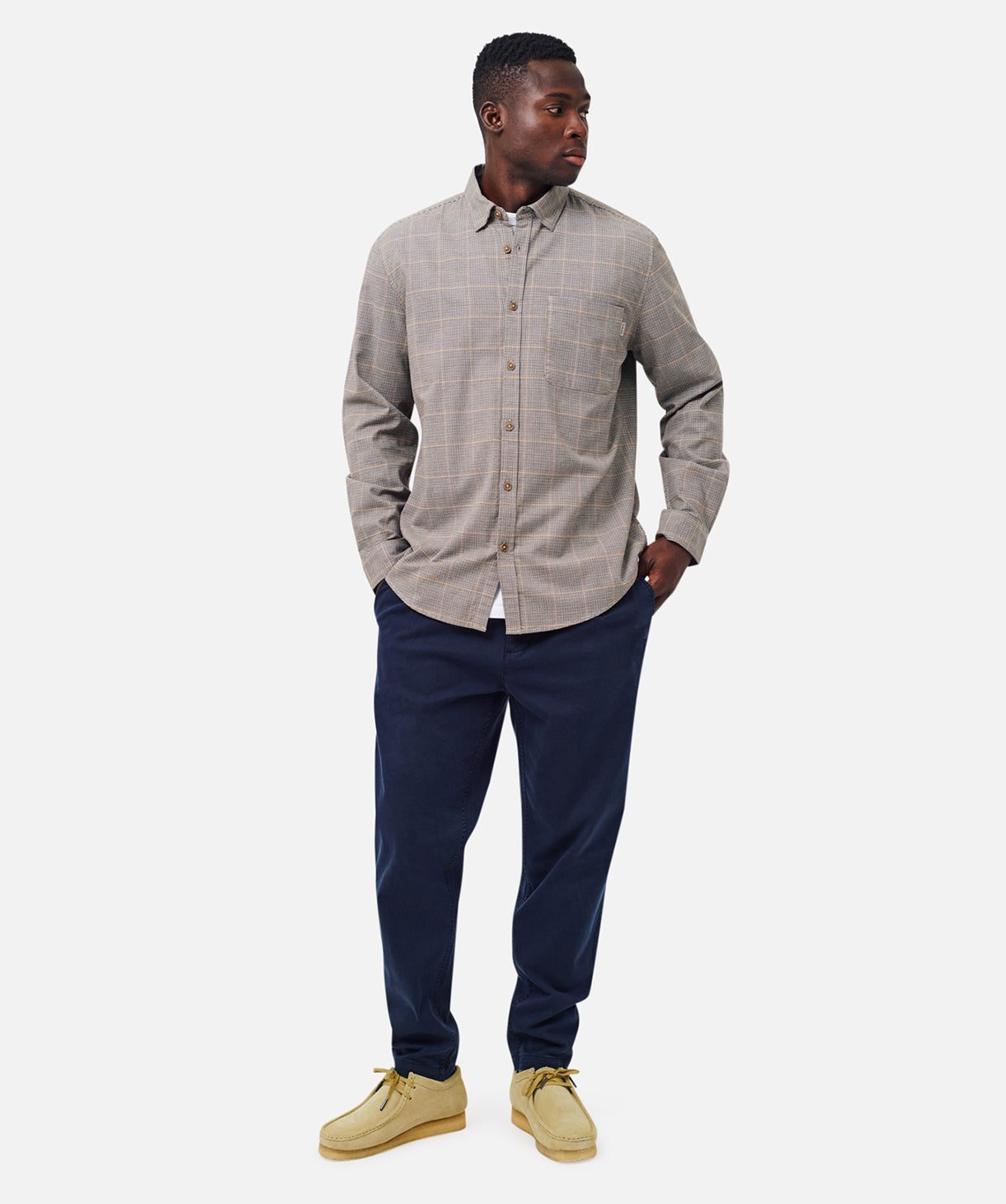 The Clemons Long Sleeve Tweed Shirt for Men - Classic Casual Button Down Shirt for Office, Date Night & Fall Outfits