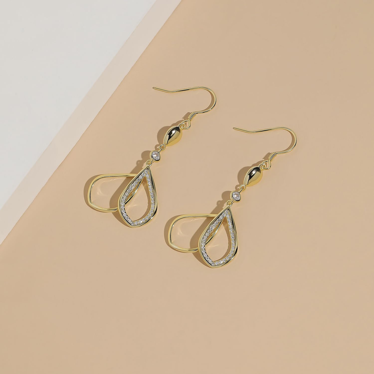 Handmade Sterling Silver Dangle Drop Earrings for Women | Elegant Teardrop Statement Jewelry in Rose Gold | Perfect Bridesmaid Gift & Wedding Accessory | Great for Parties, Date Nights & Special Occasions