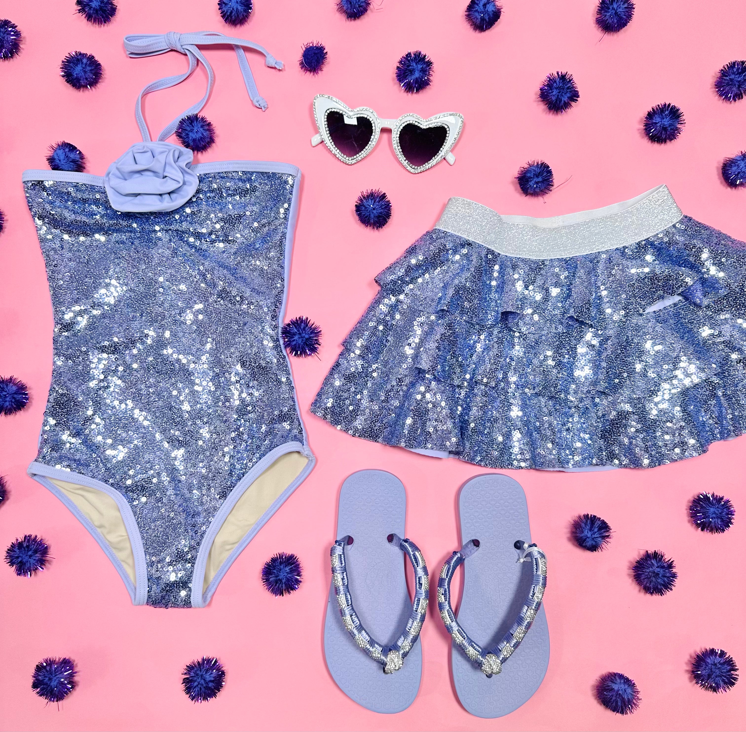 Sparkly Sequin Rose One Piece Swimsuit for Women - Elegant Bathing Suit with Floral Design, Perfect for Beach Vacations, Pool Parties & Summer Getaways