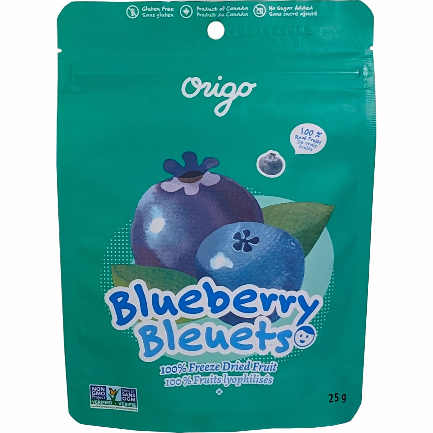 Freeze-Dried Blueberries Snack - 100% Natural Canadian Blueberries, No Sugar Added, No Preservatives, Healthy Dried Fruit (25g) - Perfect for Smoothies, Yogurt Toppings & On-the-Go Snacking
