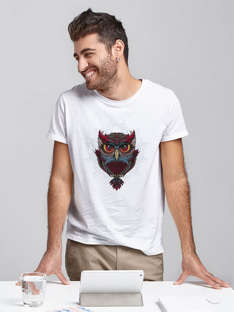 Stylish Ethnic Red Owl Graphic T-Shirt for Men - Trendy Casual Wear for Everyday Outfits & Street Fashion