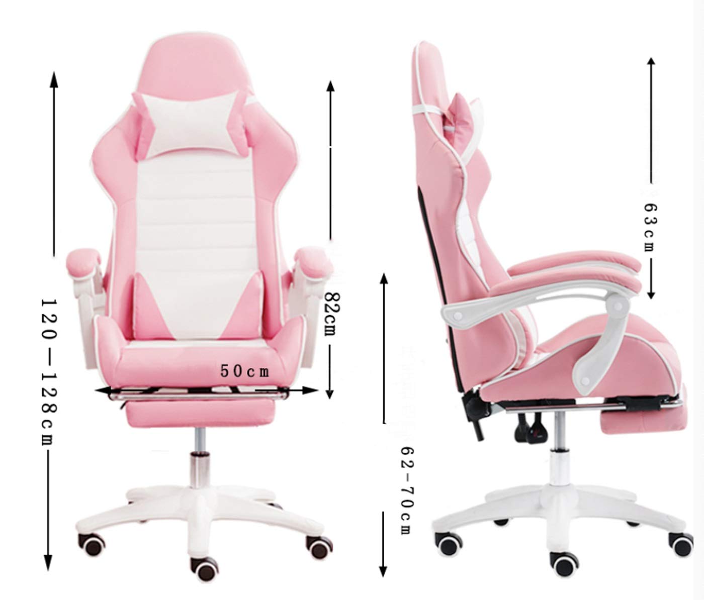 Ergonomic Gaming Chair with Footrest & Lifting Handrail - PU Leather Office Desk Chair, Swivel Recliner with Rolling Wheels (3 Colors) - Perfect for PC Gaming, Home Office & Workstation Setup