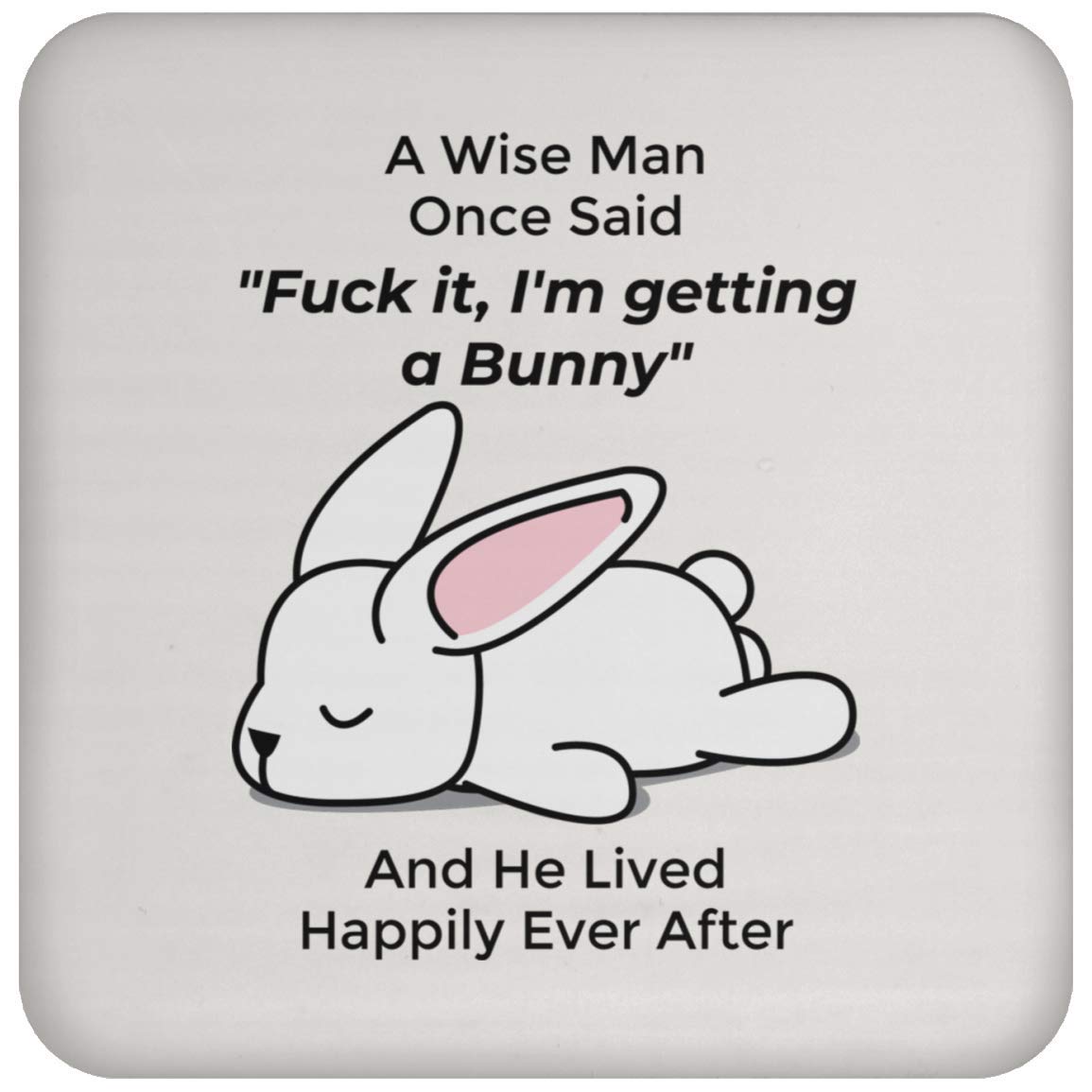 Funny Rabbit Coaster Set with Sayings - Unique Christmas Gifts for Men 2022 - Perfect for Home Bar, Office Desk & Coffee Table Decor